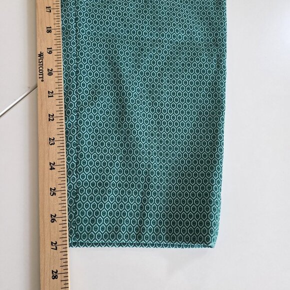 Banana Republic Pants Women 14 Green Geo Pockets Sloan Fit Stretch Ankle Office - Picture 7 of 16